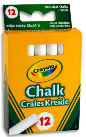 Crayola Box 12 Anti-dust Chalk - White